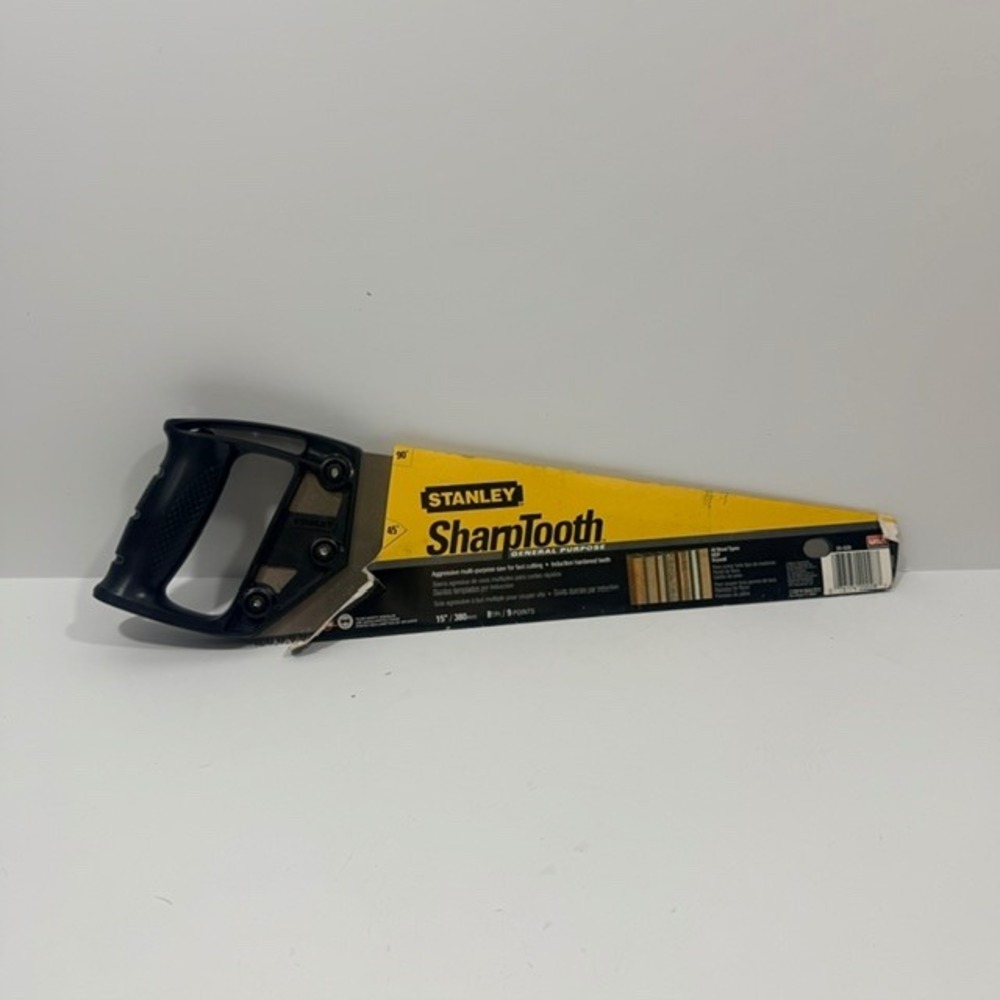 Stanley SharpTooth Hand Saw Unisex 15in Black New 20-028 8 TPI 9 Points USA Made